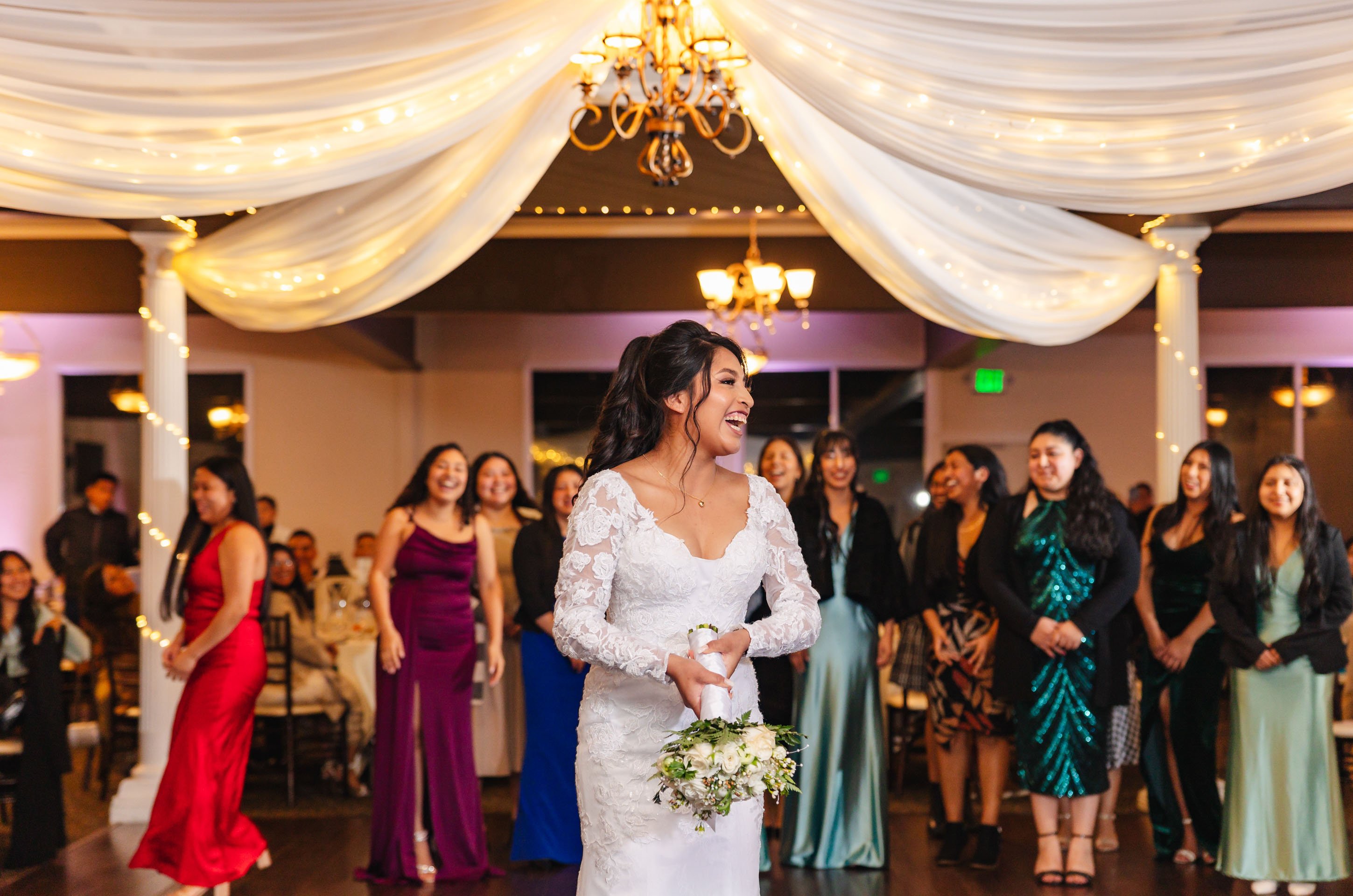 Bouquet Toss at Redwood Canyon by Wedgewood Weddings