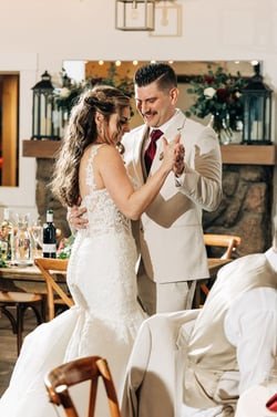 Bride and Groom First Dance -  Tying the Knot Indoors at Beautiful Boulder Creek by Wedgewood Weddings