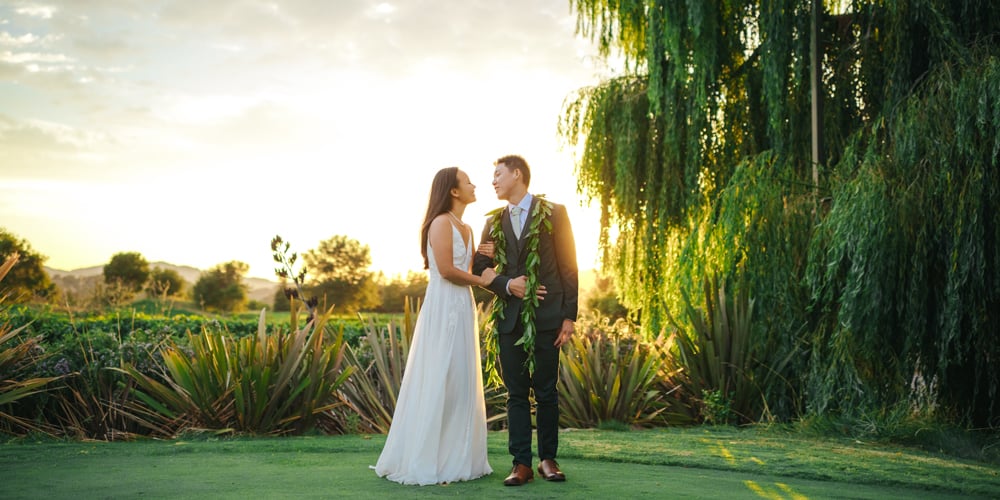 Bride and Groom Posing Under Willow Tree | Stonetree Estate by Wedgewood Weddings