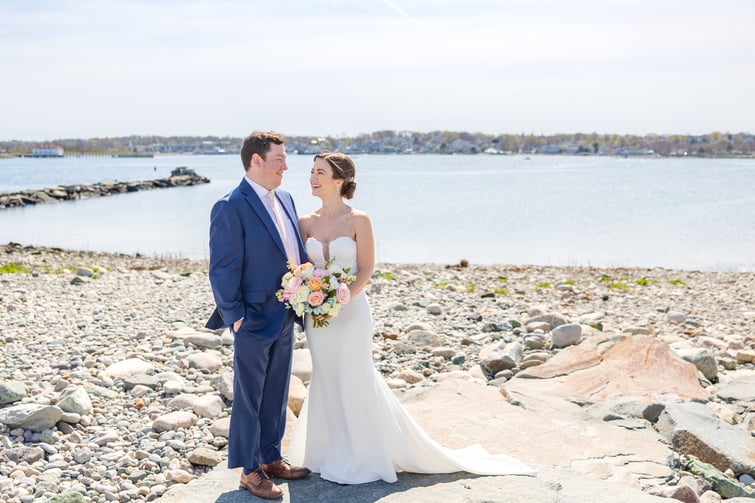 Couple on the beach at Barker House by Wedgewood Weddings