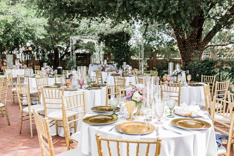 Elegant outdoor reception at Stonebridge Manor by Wedgewood Weddings