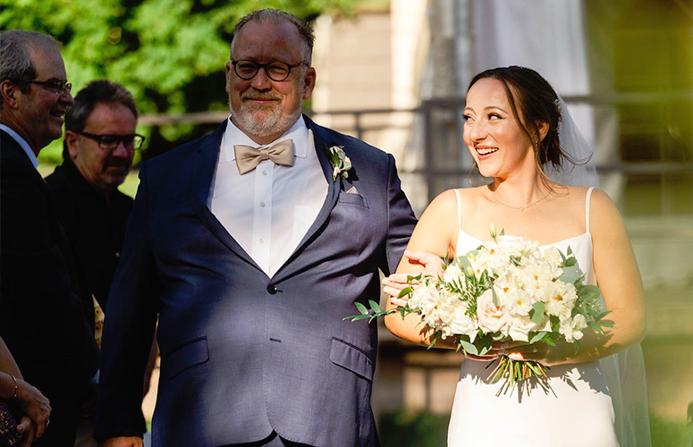 Father of bride and bride walking down the aisle - Boulder Creek by Wedgewood Weddings