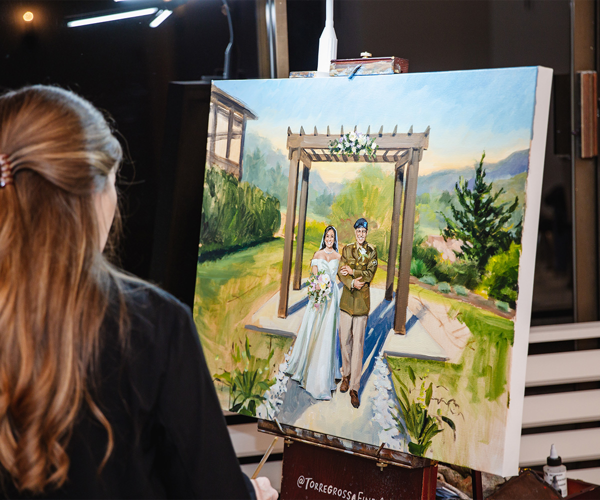 Final product - live painter at Carmel Fields by Wedgewood Weddings