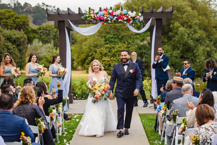 Joyful recessional down the aisle - Carmel Fields by Wedgewood Weddings