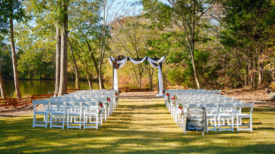 Outdoor Fall Wedding Ceremony Site at Riverwood Manor-1