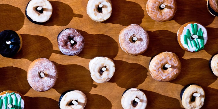 donut wall wedding snack option