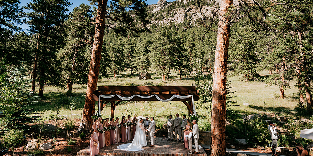 Outdoor Mountain Vista Wedding Ceremony in Estes Park