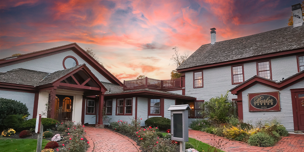 Charming exterior of the historic Barker House by Wedgewood Weddings