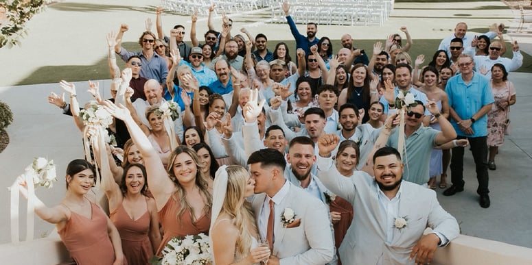 Group shot of couple with guests - Secret Garden by Wedgewood Weddings