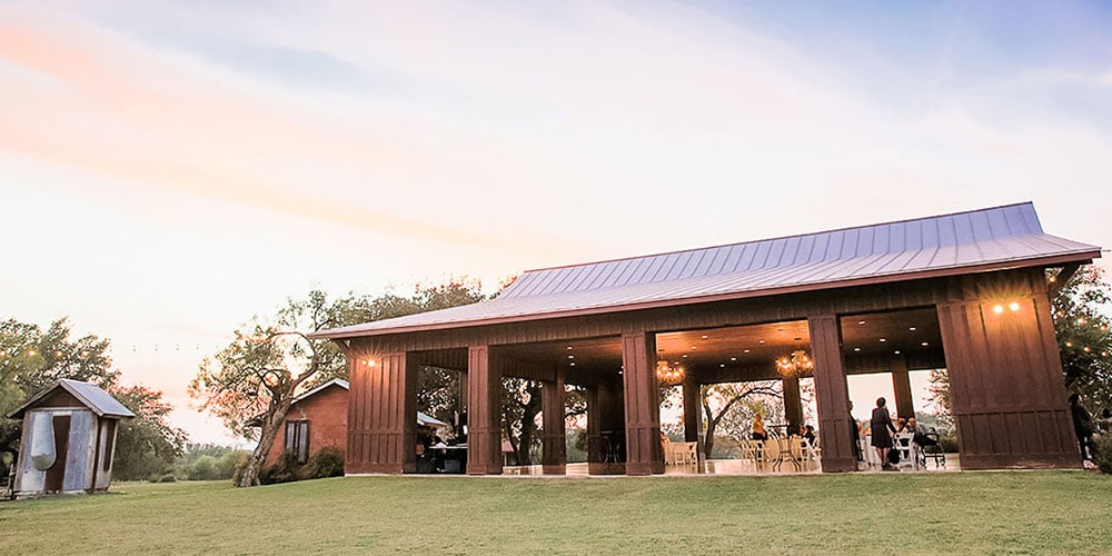 The beautiful rustic pavilion at Hofmann Ranch