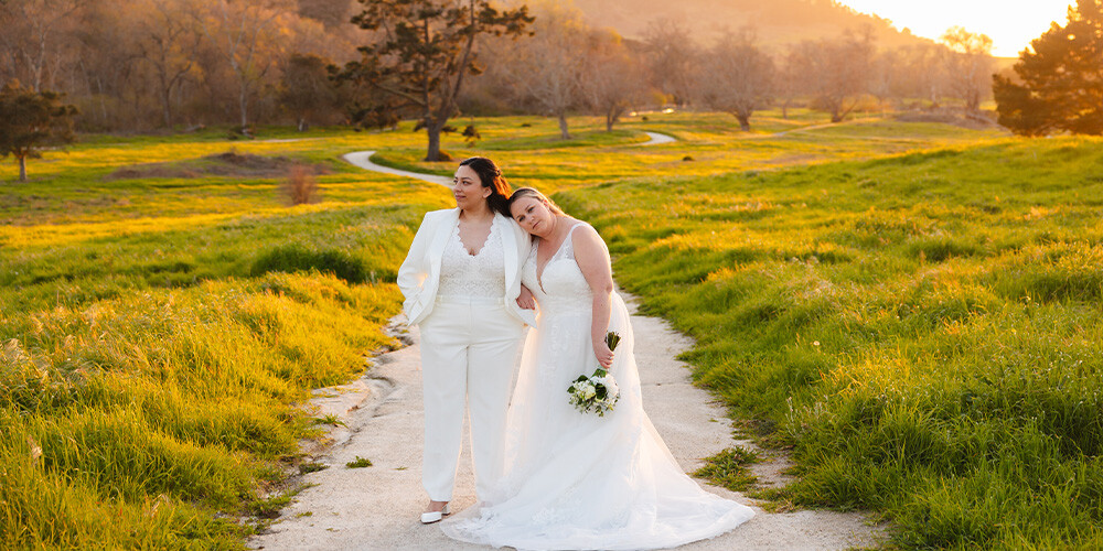 Two brides among lush parkland - Carmel Fields by Wedgewood Weddings