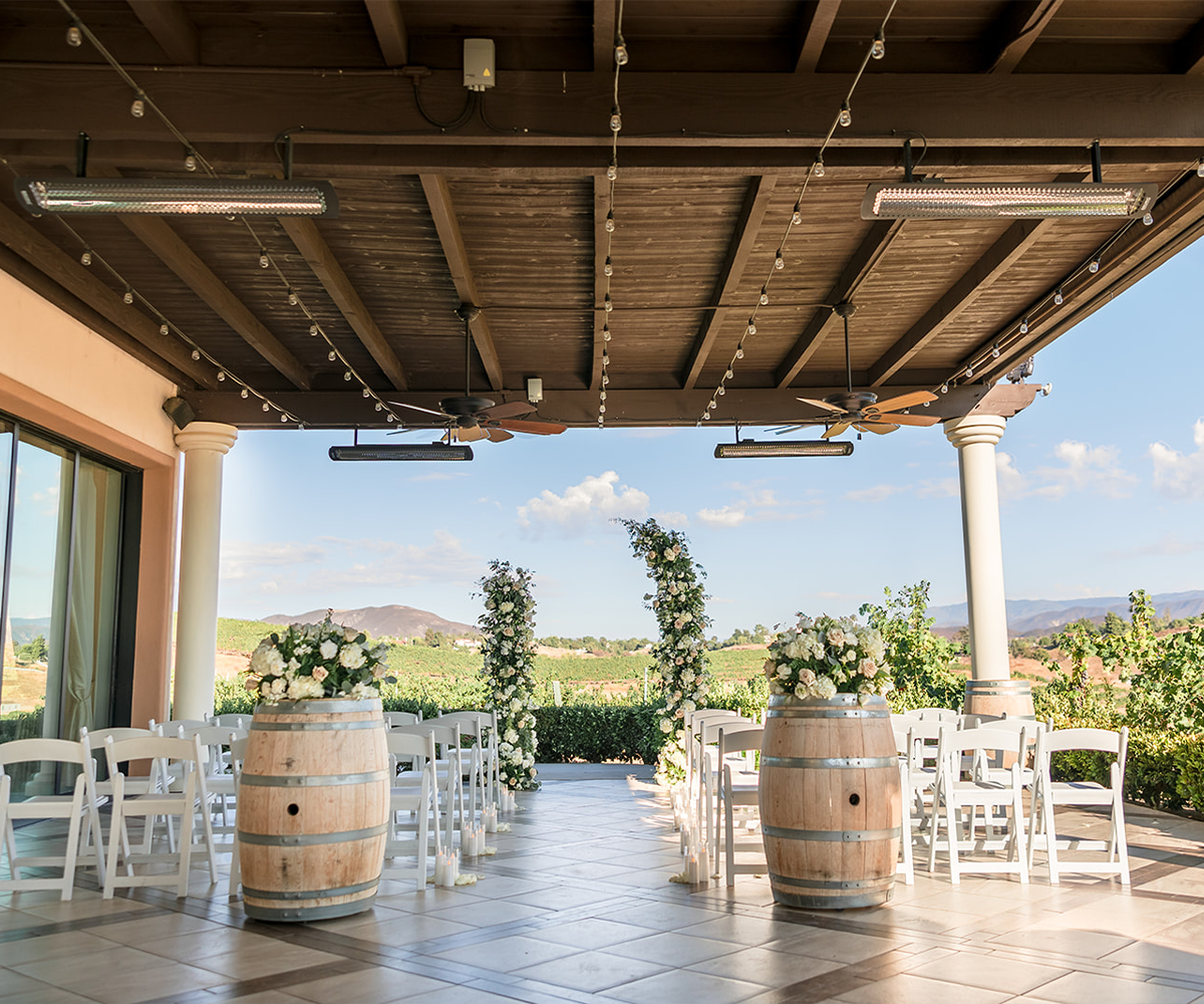 Patio ceremony at Avensole Winery by Wedgewood Weddings