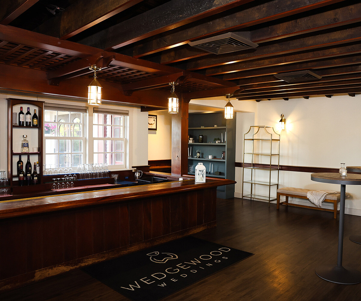 Large wood built-in bar - Barker House by Wedgewood Weddings