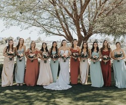 Mismatched bridesmaid dresses- Bel Vino Winery by Wedgewood Weddings