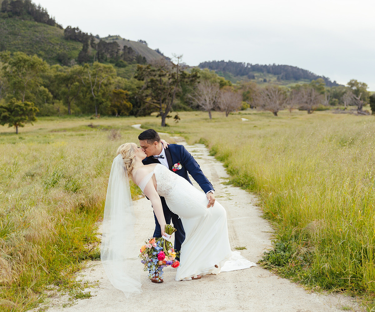 Couple kissing in beautiful parkland - Carmel Fields by Wedgewood Weddings