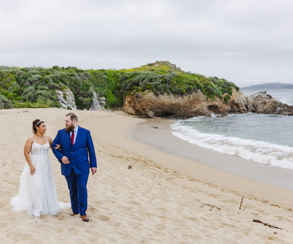 Couple on Monastery Beach - Carmel Fields by Wedgewood Weddings