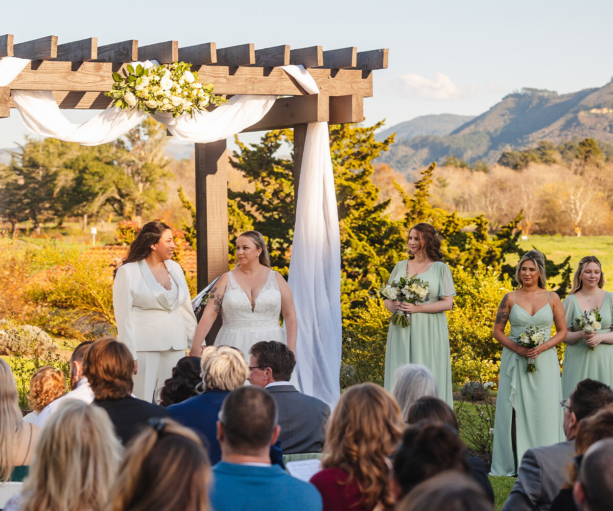 Garden ceremony site with rolling hills - Carmel Fields by Wedgewood Weddings