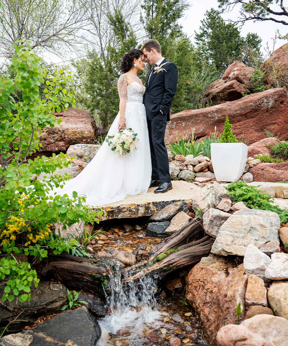 Couple with waterfall - Craftwood Peak by Wedgewood Weddings