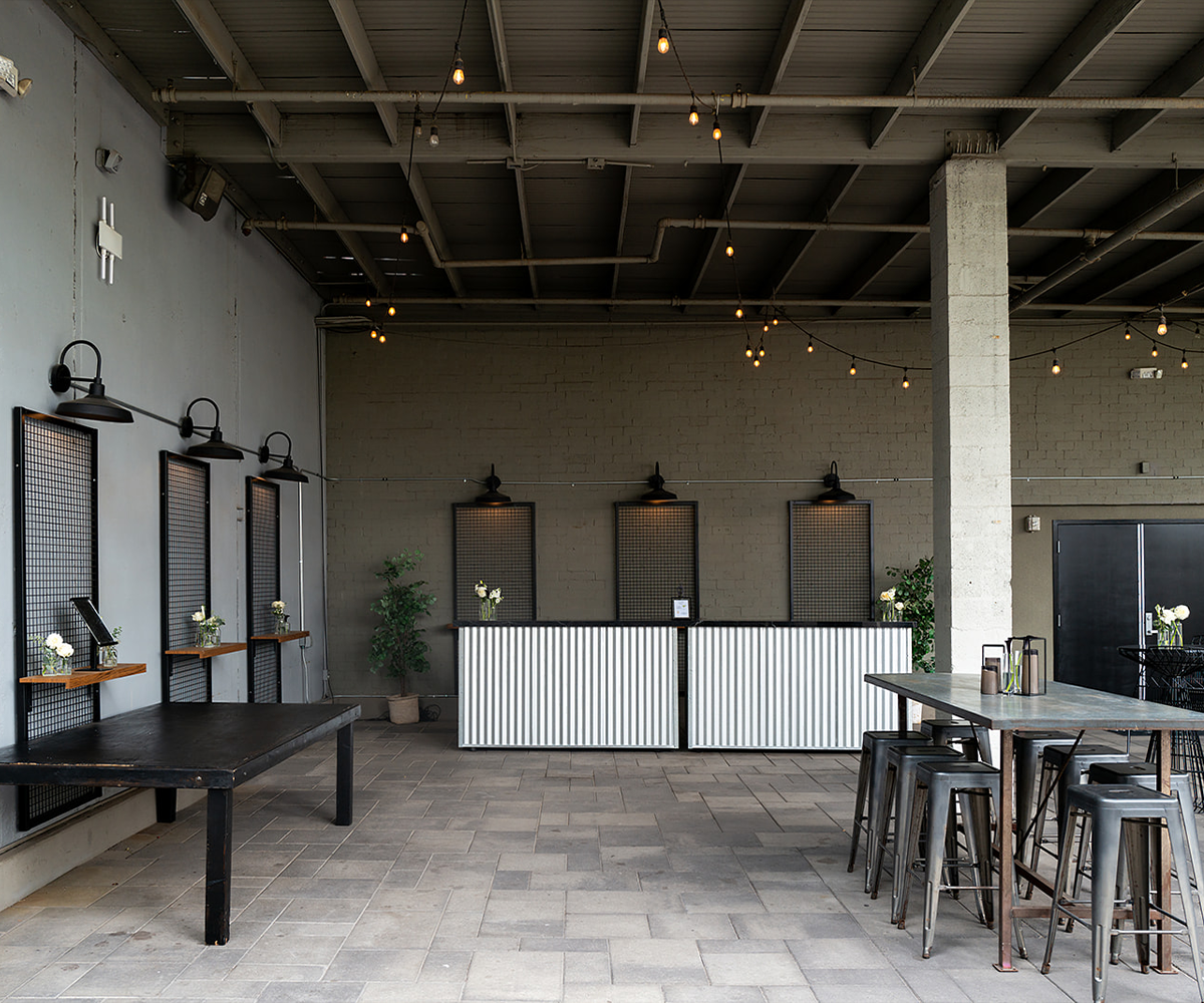 Industrial rustic cocktail patio - Croft Downtown by Wedgewood Weddings