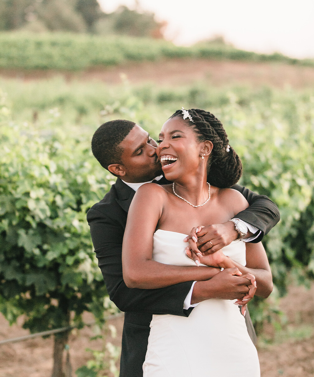 Happy wedding couple at Danza del Sol Winery by Wedgewood Weddings