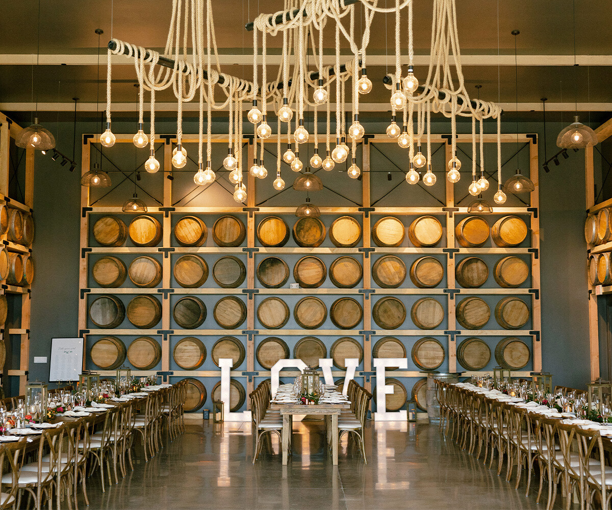 Reception Setup with Love Letters - Danza del Sol Winery by Wedgewood Weddings