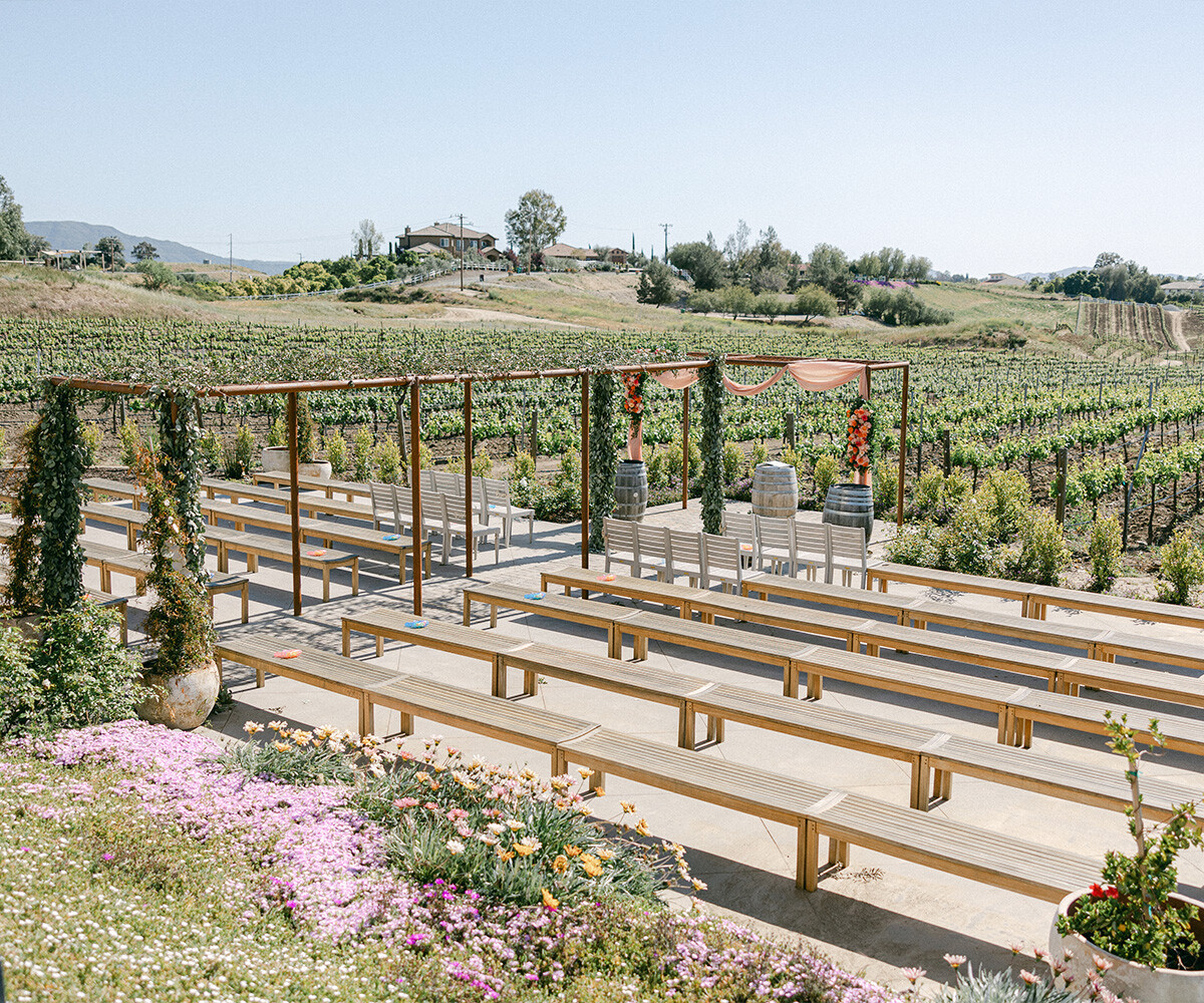 Vineyard Ceremony Views at Danza del Sol Winery by Wedgewood Weddings