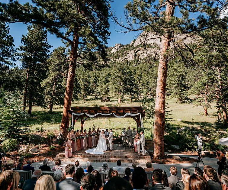 Mountain views ceremony at Della Terra by Wedgewood Weddings