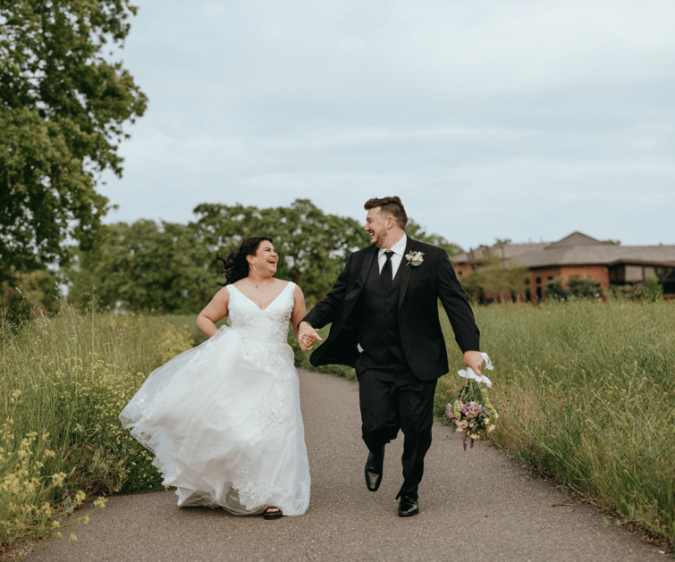 Couple Frolicking at Evergreen Springs | Elk Grove Wedding