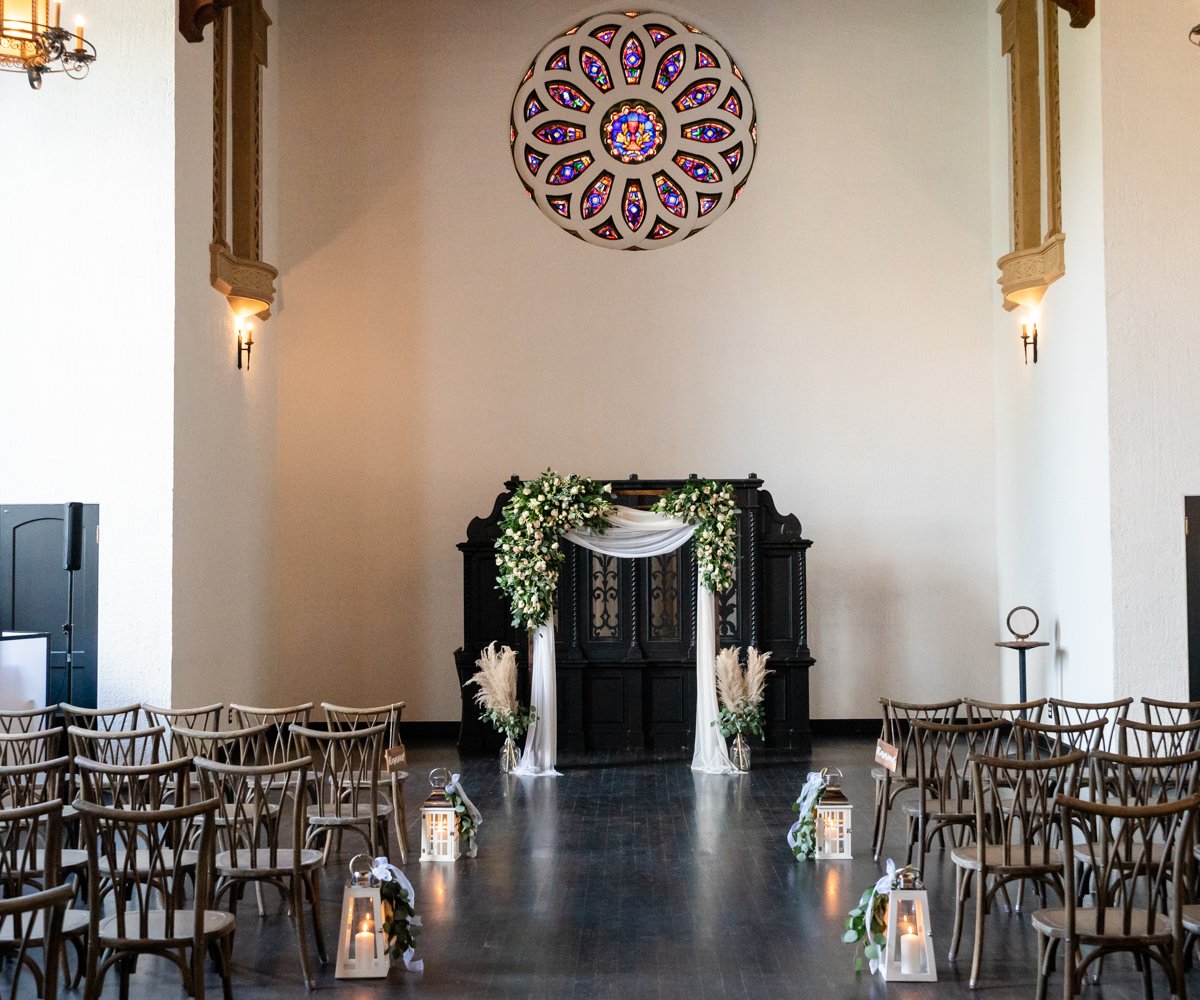 Ceremony Area. Fillmore Chapel Historic & Elegant Wedding Venue in Fillmore, California