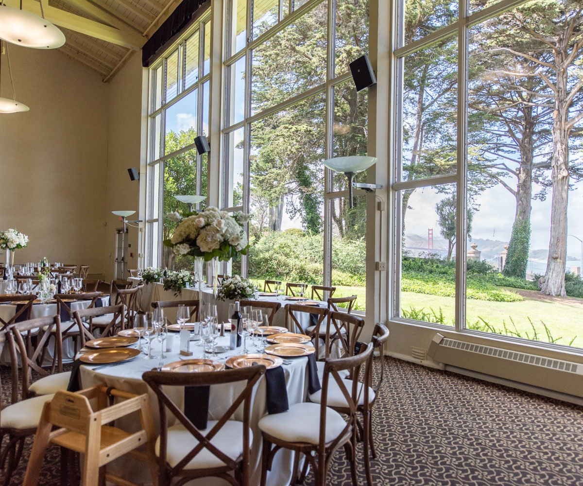 Golden Gate Club at the Presidio - Golden Gate Bridge views from the reception space