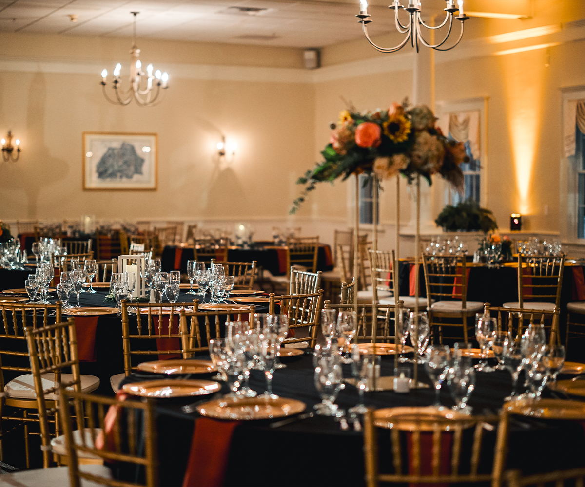 Beautiful grand hall at Groveland Fairways by Wedgewood Weddings