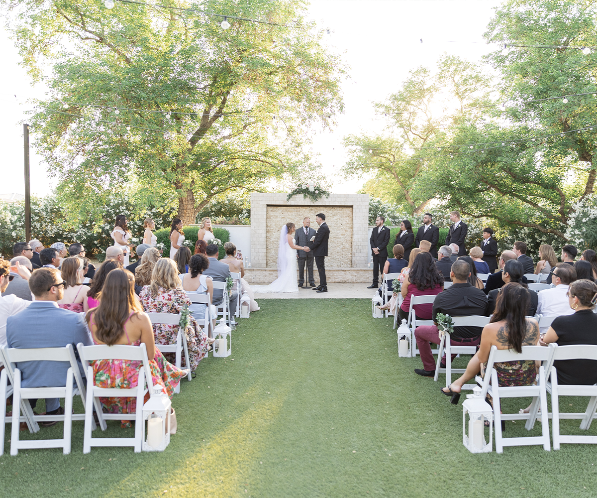 Garden ceremony site at Lindsay Grove by Wedgewood Weddings