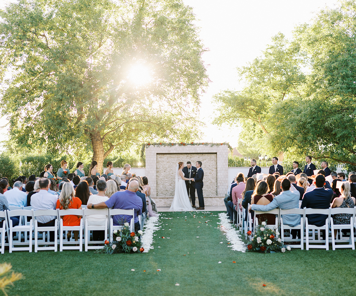 Waterfall ceremony at Lindsay Grove by Wedgewood Weddings