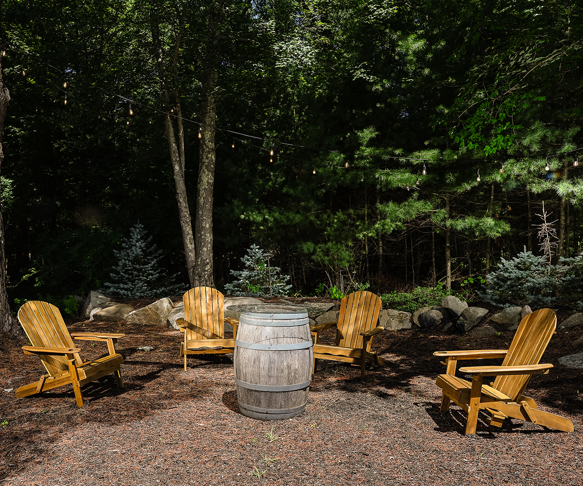 Cozy seating area with trees - Miraval Gardens by Wedgewood Weddings