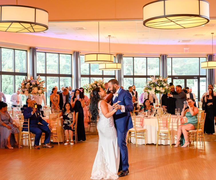 Couple during first dance in grand hall - Miraval Gardens by Wedgewood Weddings