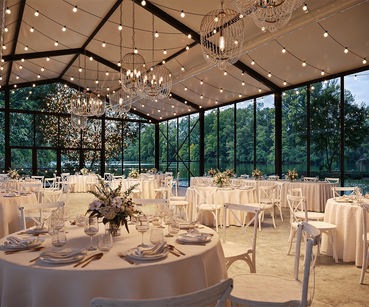 Mollys Lakeside Shelby NC Glass House Wedding Venue with Waterfront Views