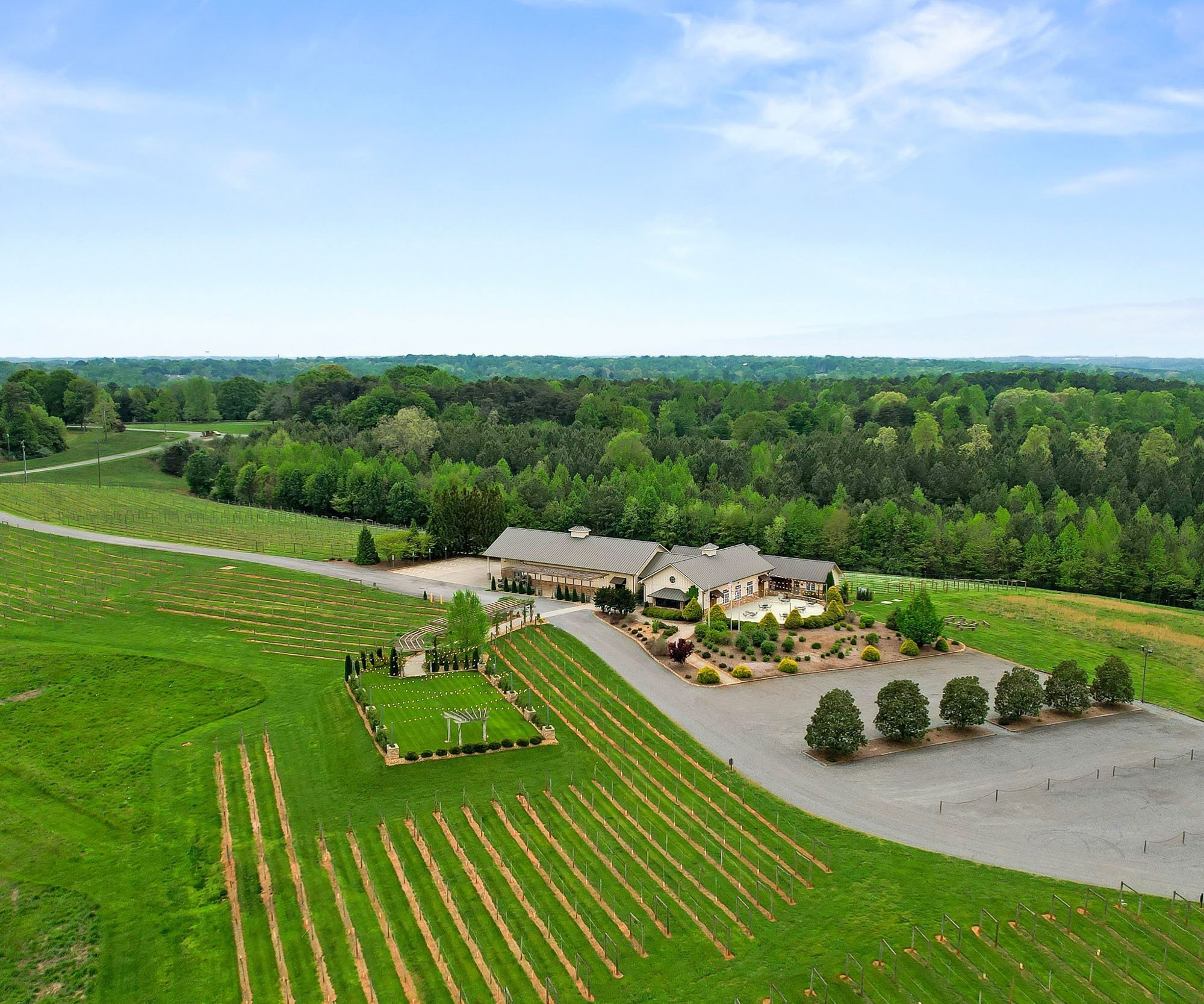 Aerial View of Spinning Leaf Wine Country Wedding Venue