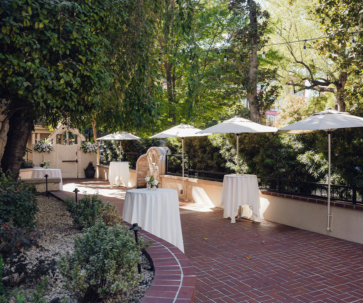 Cocktail patio with tables - Sterling Hotel by Wedgewood Weddings