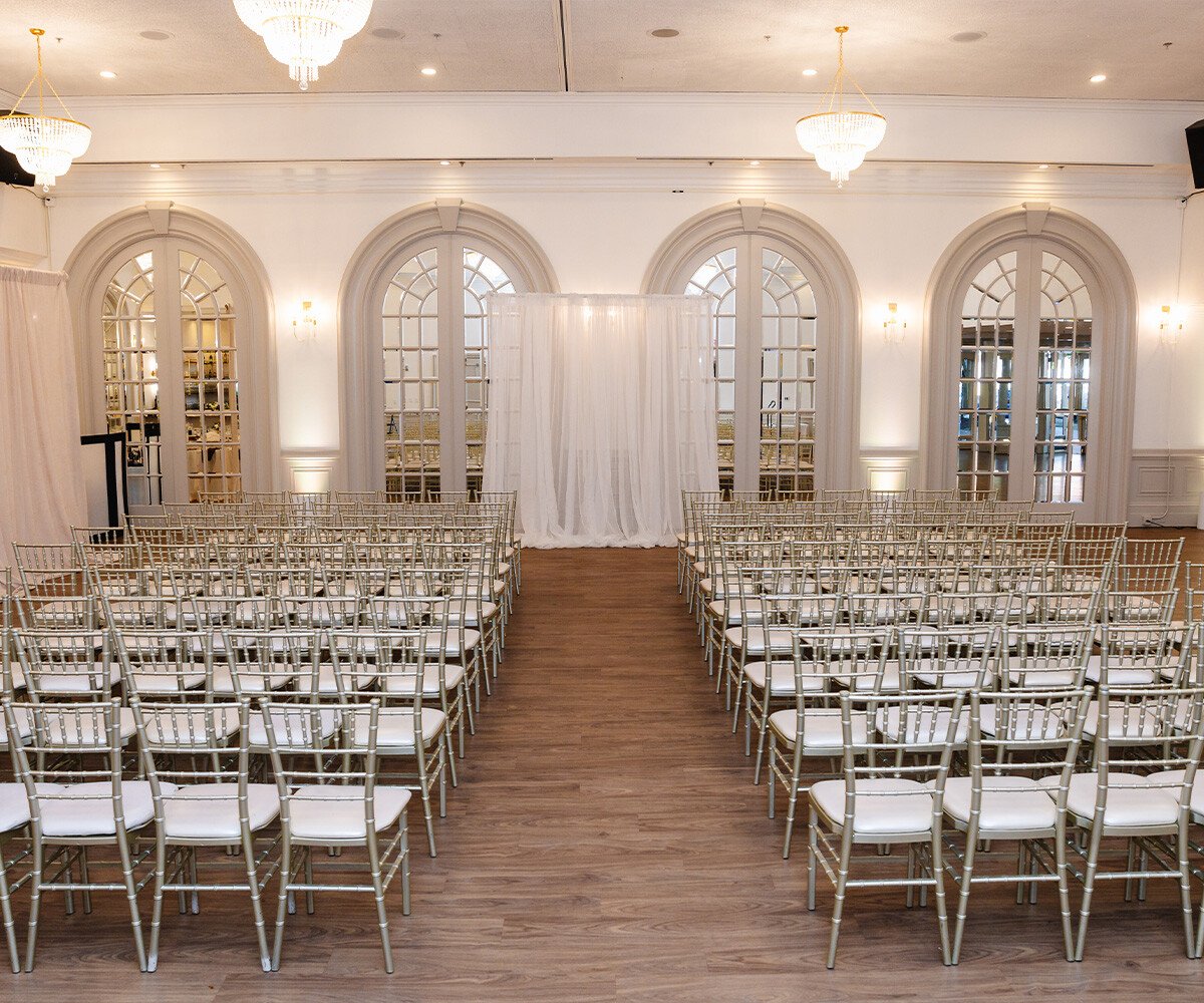 Indoor ceremony with draping - Sterling Hotel by Wedgewood Weddings