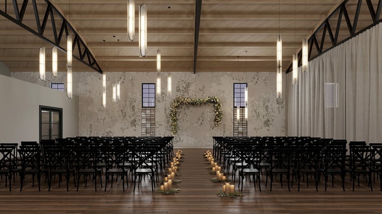 Ceremony site rendering - The Headquarters by Wedgewood Weddings