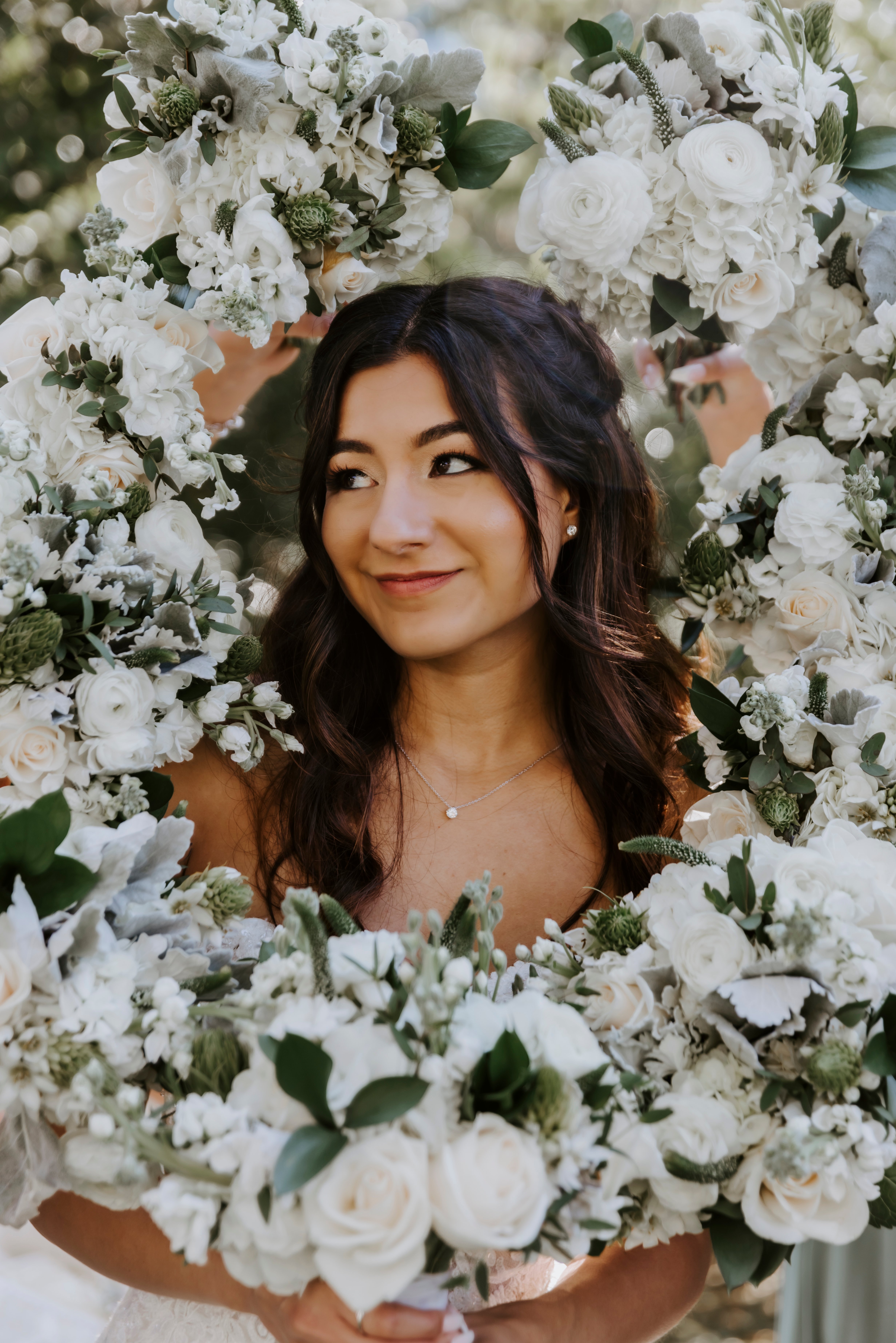 Bride with bouquets