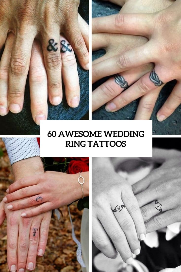 21 Wedding Band Tattoo Ideas Instead Of A Ring  TattooGlee  Wedding  band tattoo Ring finger tattoos Finger tattoos for couples