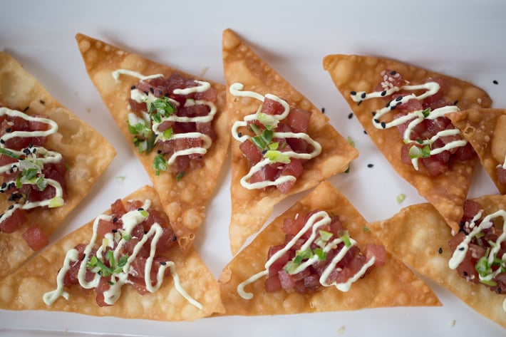 Ahi tuna wonton appetizer