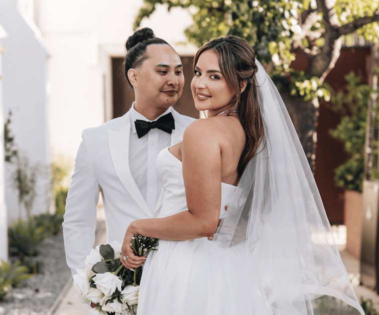 Couple in courtyard at The Sanctuary by Wedgewood Weddings