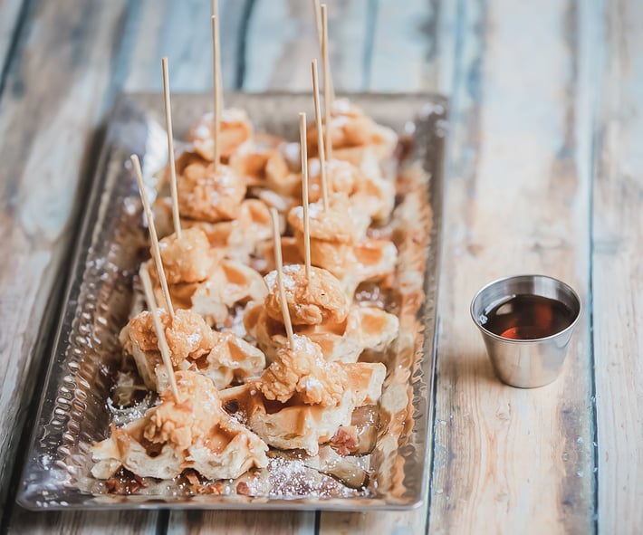 Chicken and Waffles with Bourbon Syrup