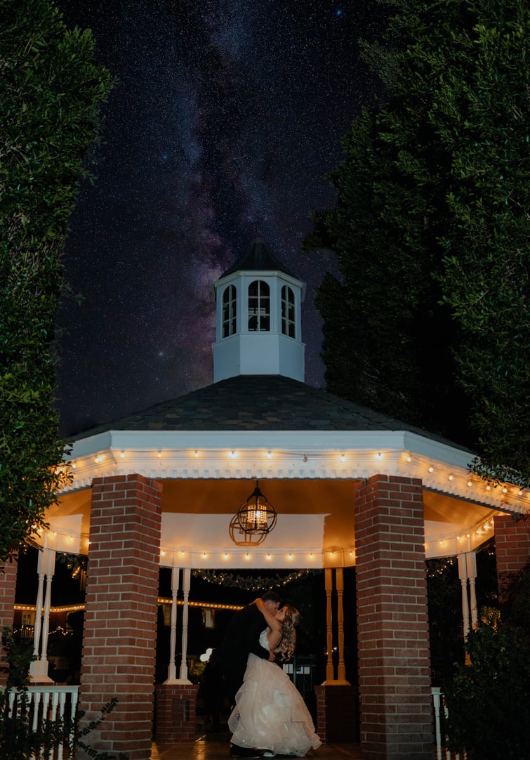 Nighttime shot of gazebo at Stonebridge Manor-1