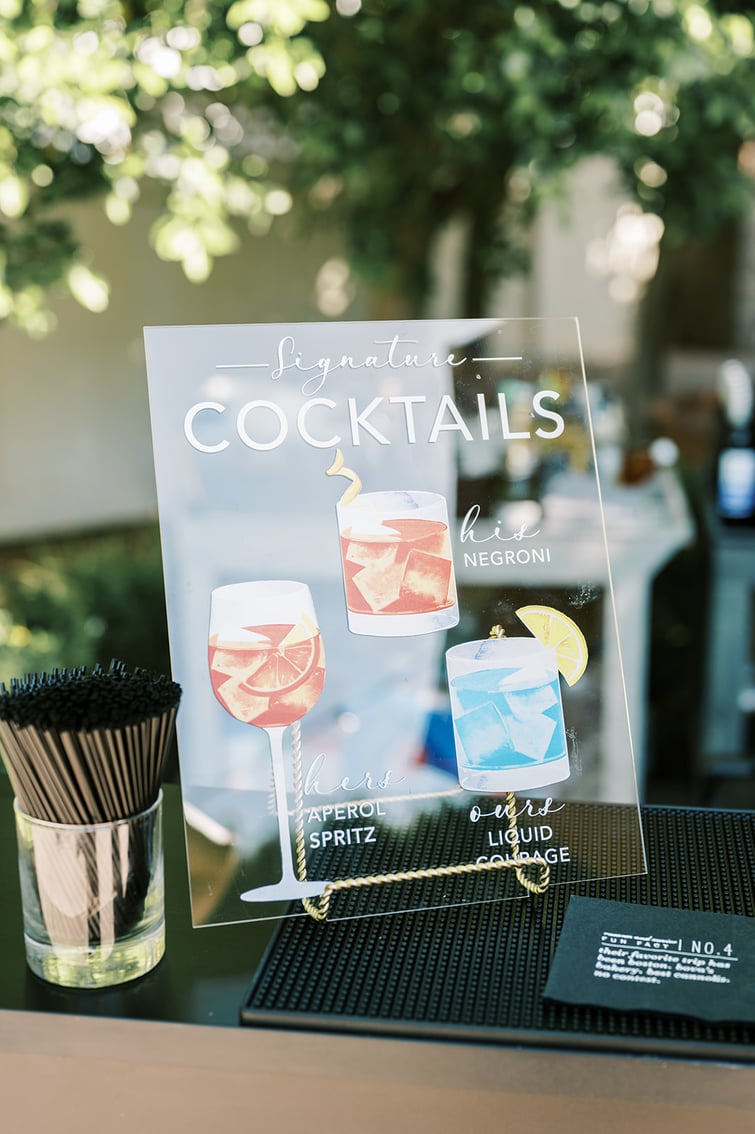 Signature cocktail sign