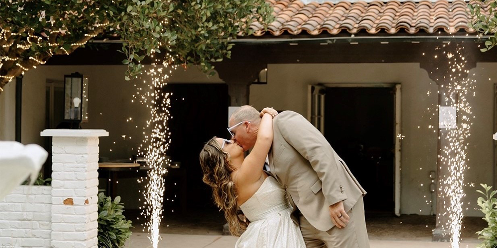 Grand Sparkler Moment at Hacienda de las Flores