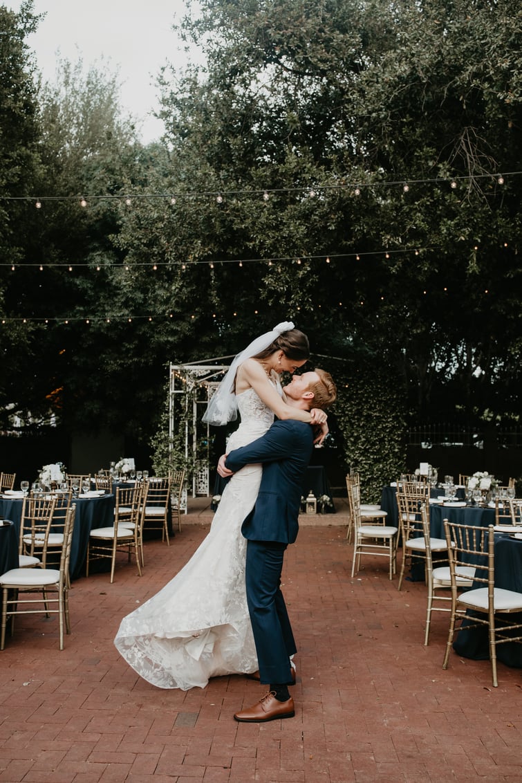 Macie and William outside Stonebridge Manor