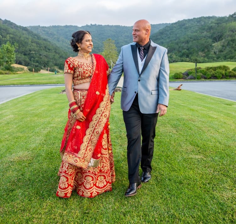 Newlyweds Nitya and Chris at Eagle Ridge